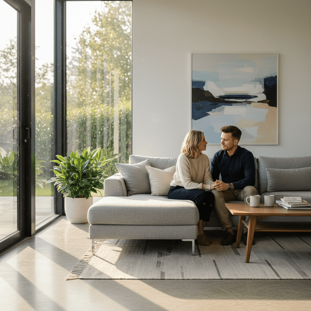 Couple en conversation bienveillante